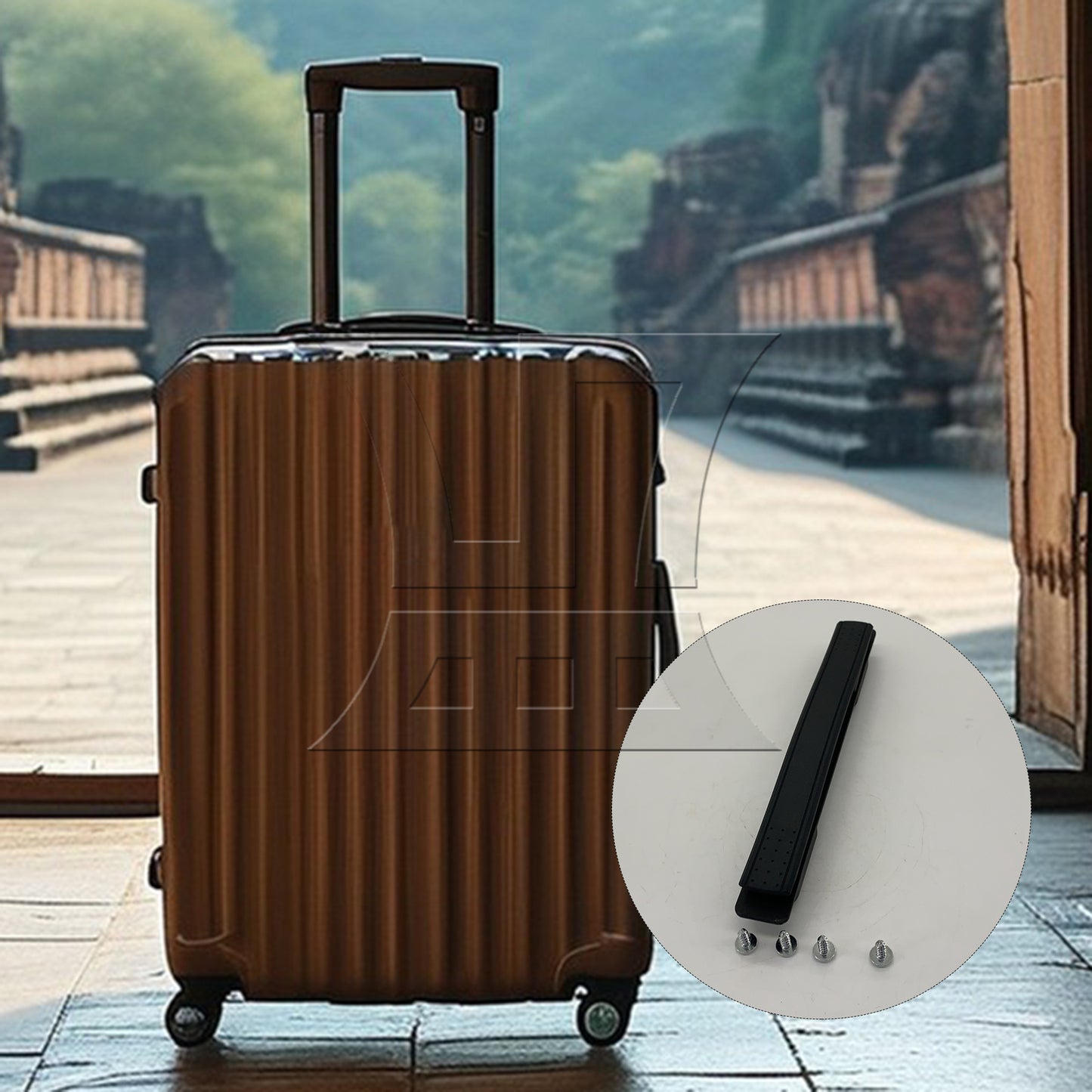 BQLZR Luggage Handle 9.25" B114 w/ Rubber Band for Hair & Oil Blotting Sheets Set
