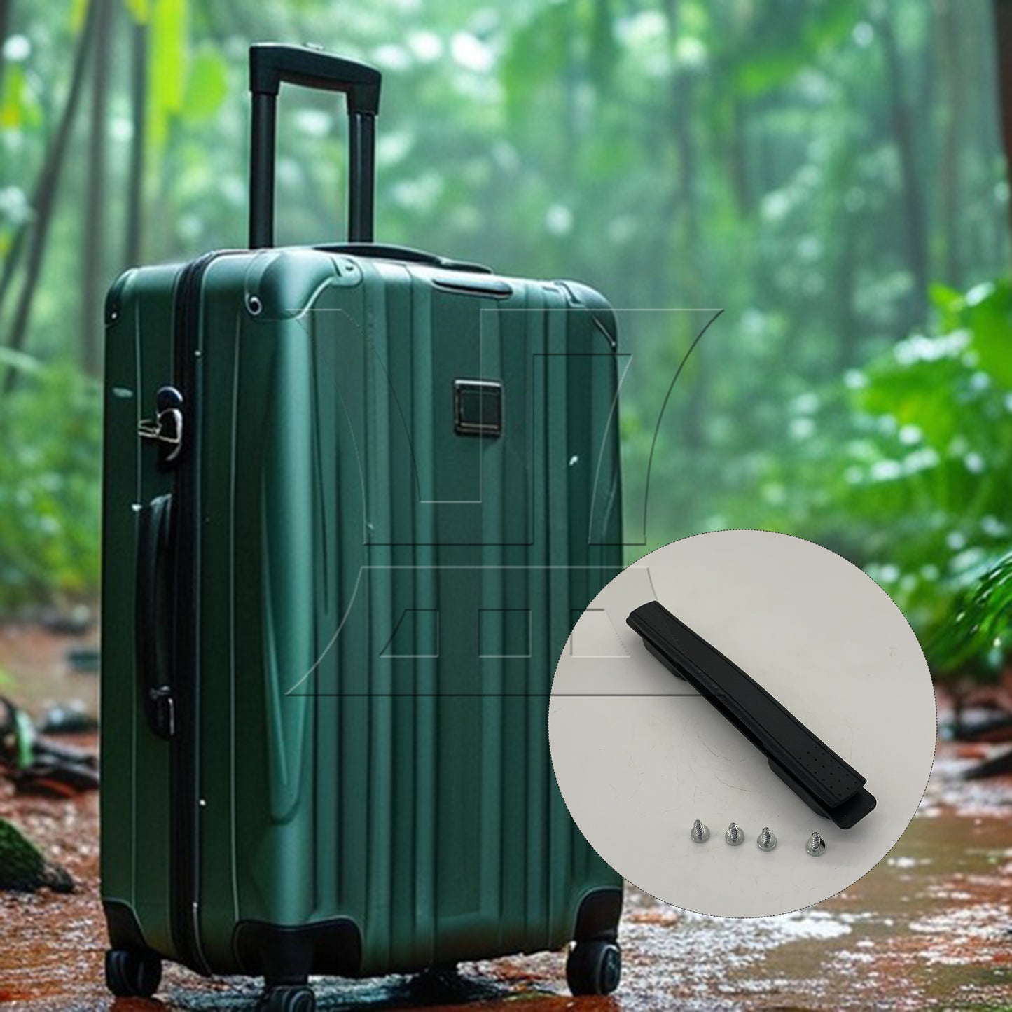BQLZR Luggage Handle 9.25" B114 w/ Rubber Band for Hair & Oil Blotting Sheets Set