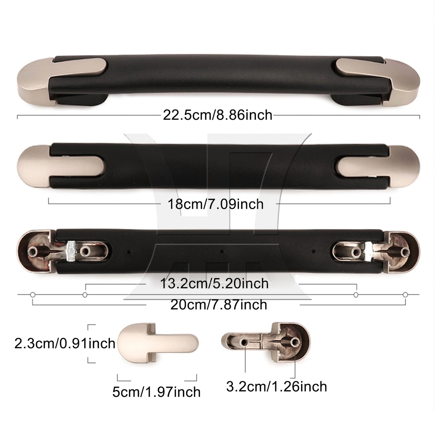 BQLZR Suitcase Handle 8.85 Inch B030 with Rubber Bands and Oil Blotting Sheet Set