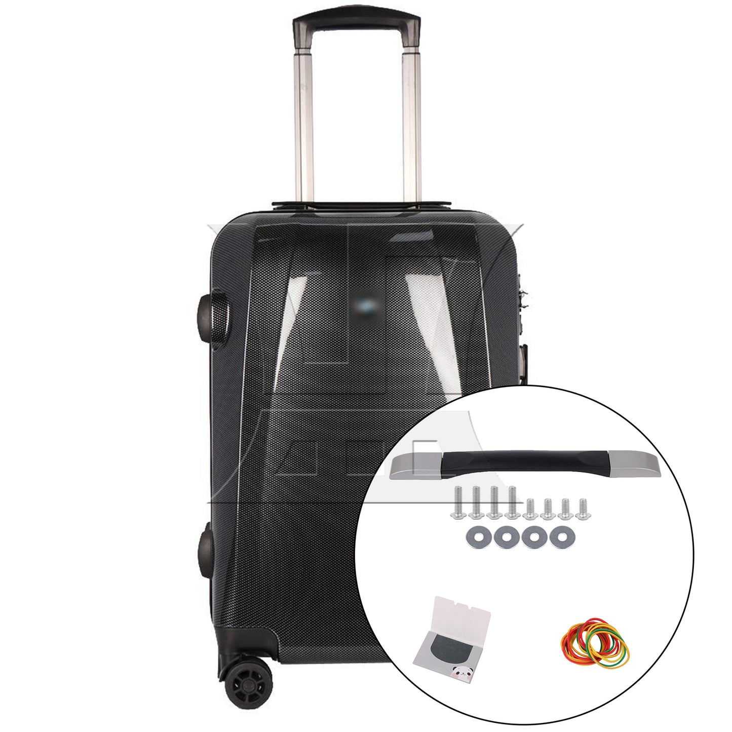 BQLZR Suitcase Handle 9.84 Inch B007 with Rubber Bands and Oil Blotting Sheet Set