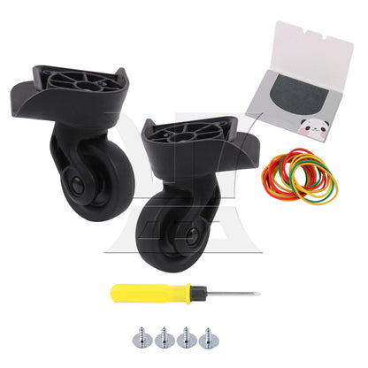 BQLZR  Luggage Suitcase Wheels Left & Right Black Plastic with Oil Blotting Sheet