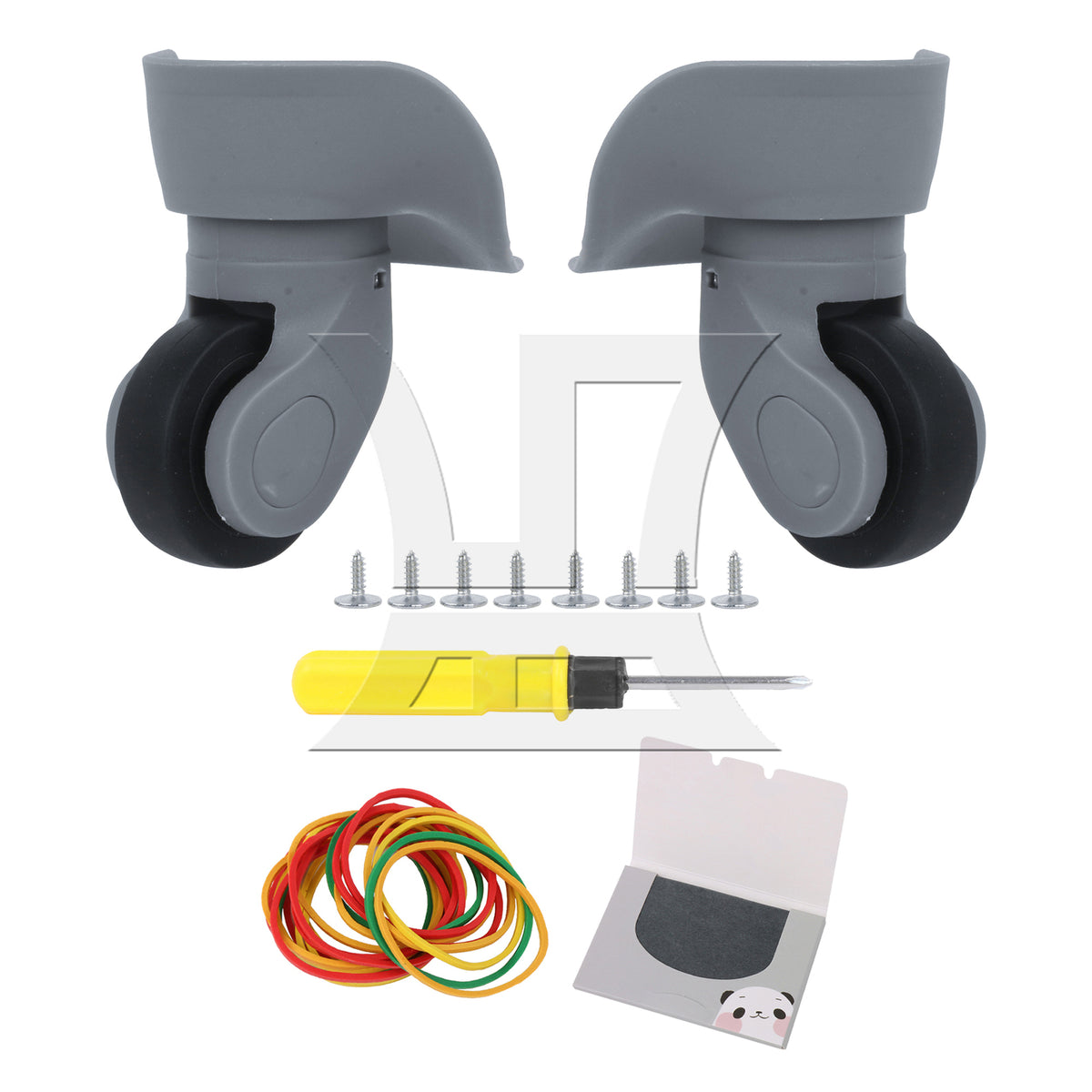 BQLZ Metal Luggage Swivel Wheel 1R1L W041 Grey with 1pc Screwdriver for Suitcases