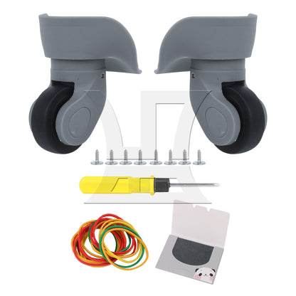 BQLZ Metal Luggage Swivel Wheel 1R1L W041 Grey with 1pc Screwdriver for Suitcases