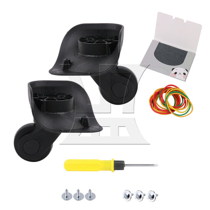 BQLZR 2pcs Luggage Swivel Wheels 1R1L 115W Series W041-2 Black Large with 1pc Mascara Tube 10ml for Replacing Damaged Accessories
