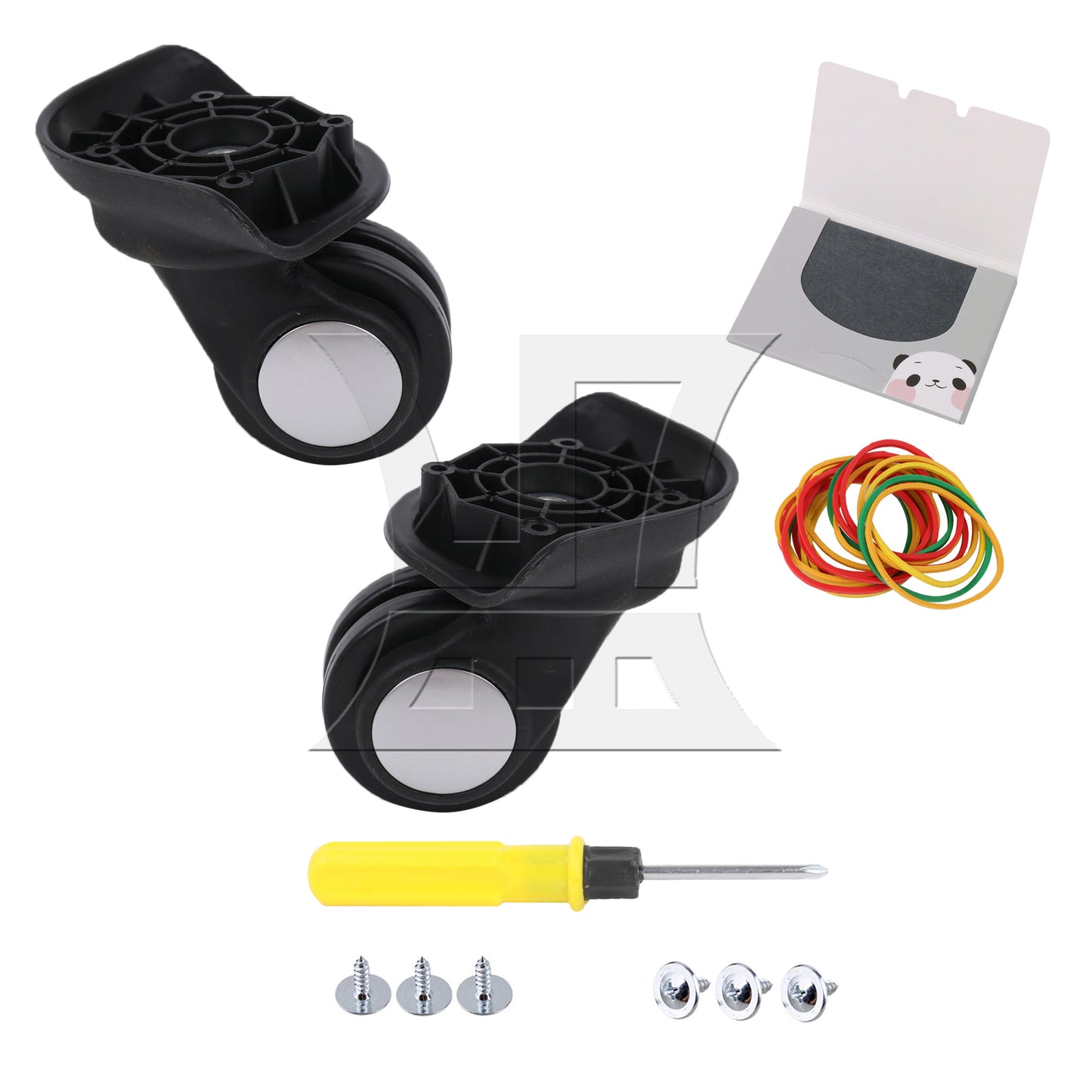 BQLZR 1 Left & 1 Right 95x92x50cm Black DIY Caster Wheel with 4 Holes