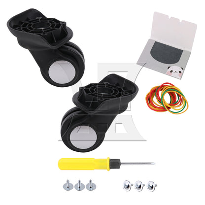 BQLZR 1 Left & 1 Right 95x92x50cm Black DIY Caster Wheel with 4 Holes
