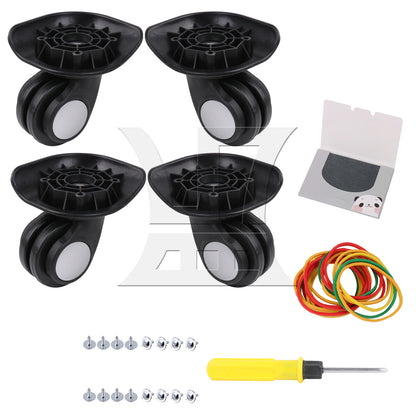 BQLZR 1 Left & 1 Right 95x92x50cm Black DIY Caster Wheel with 4 Holes