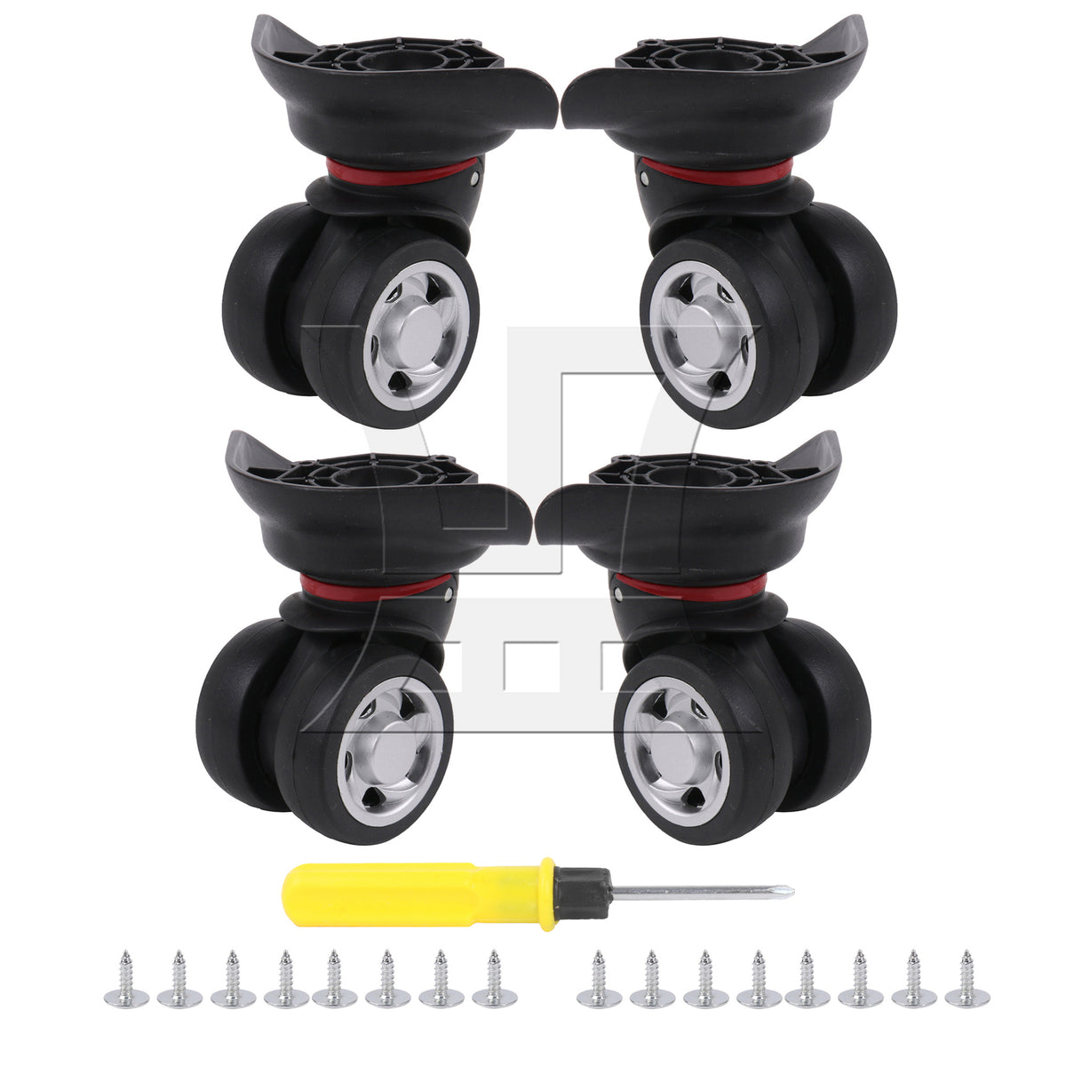 BQLZR Black 10.8x9.9x4.7cm Left & Right Luggage Suitcase Wheels DIY