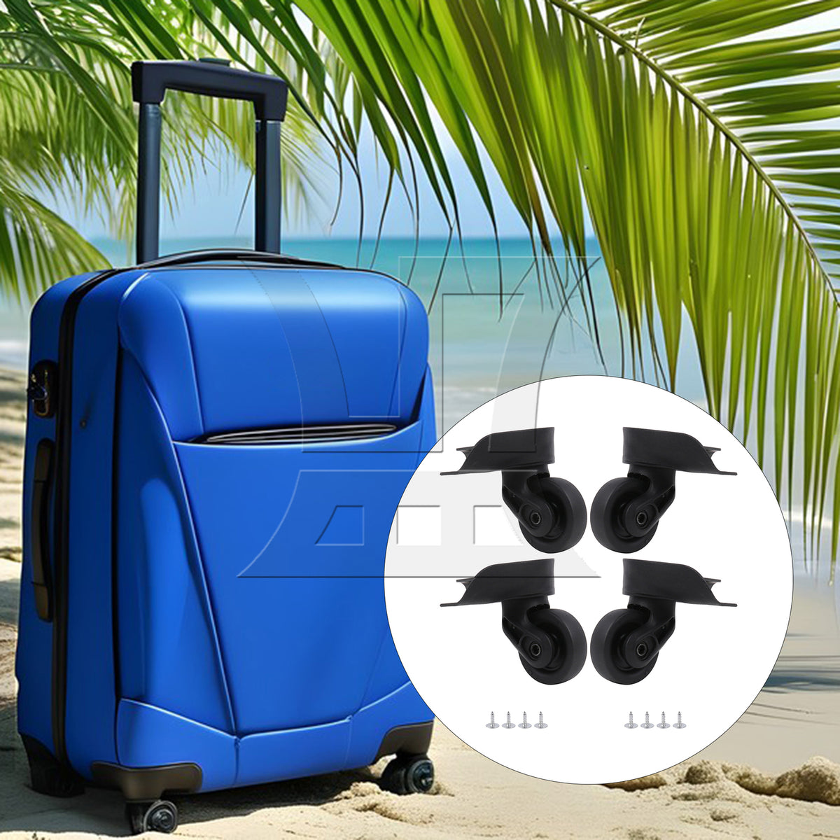 BQLZR Suitcase Luggage Casters Repair Mute Wheels 3.22" W237 Left Right Kit