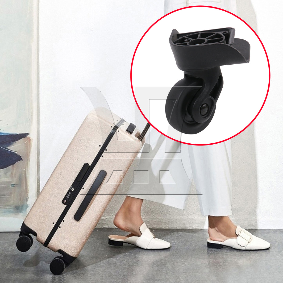 BQLZR Suitcase Luggage Casters Repair Mute Wheels 3.22" W237 Left Right Kit