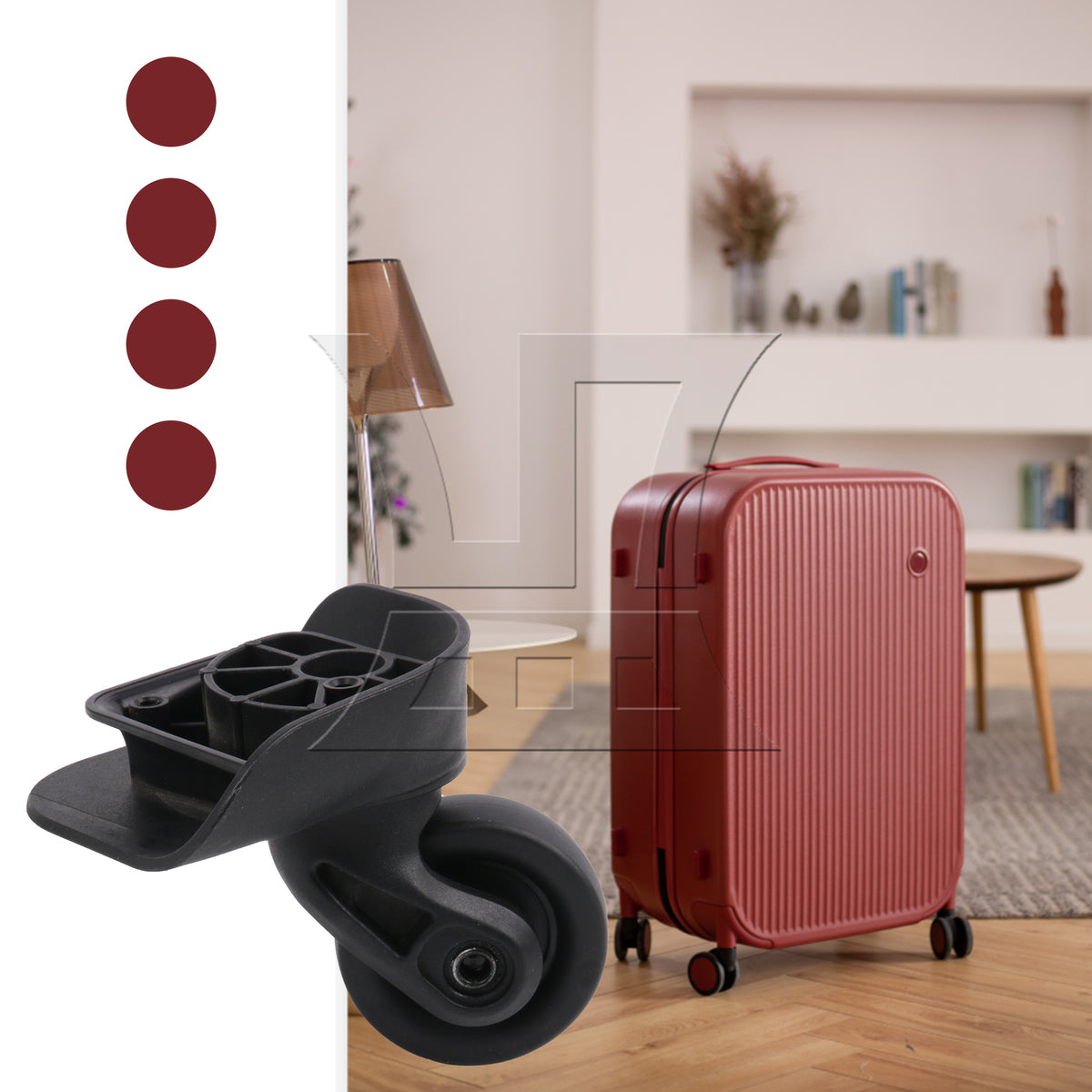 BQLZR Suitcase Luggage Casters Repair Mute Wheels 3.22" W237 Left Right Kit