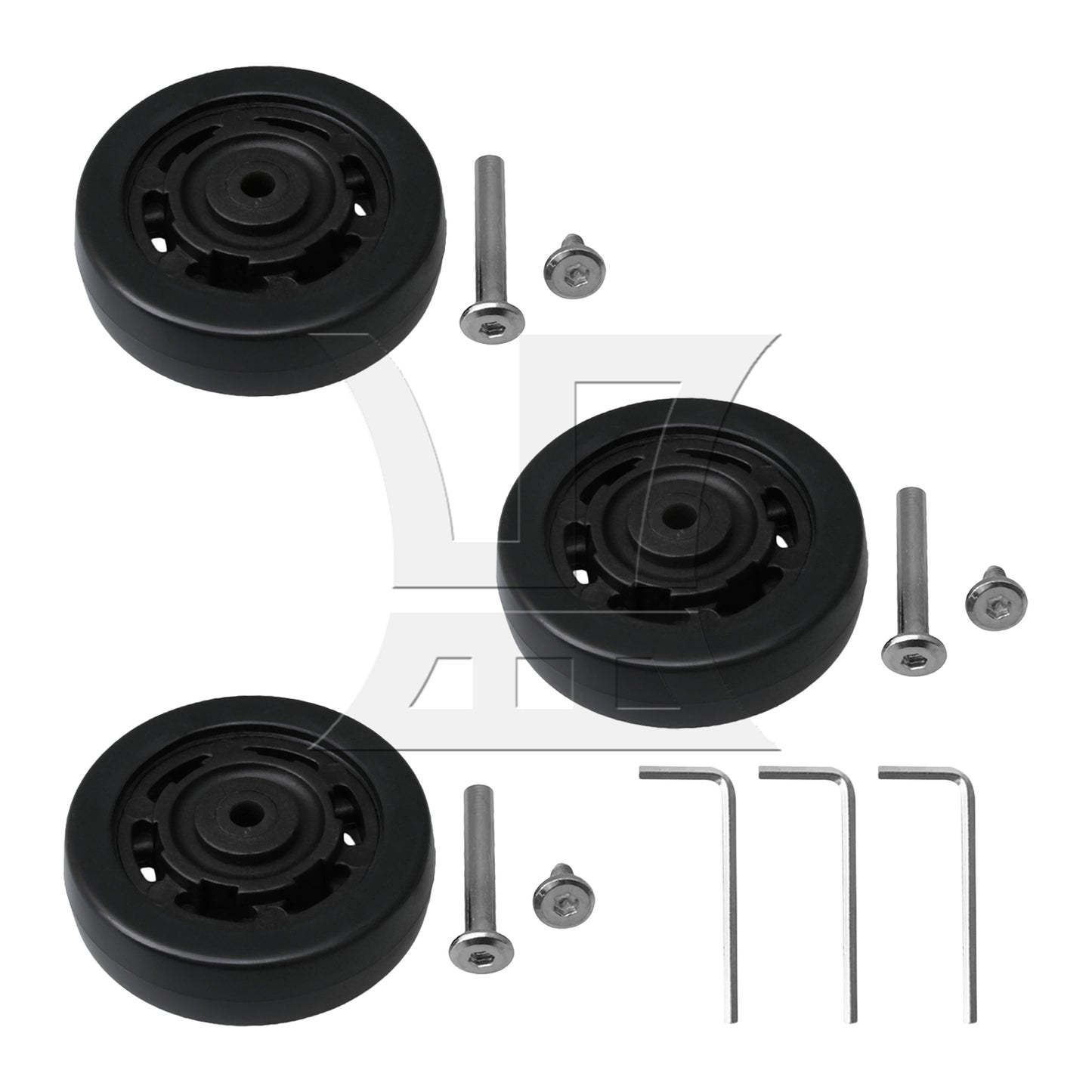 BQLZR 65x23mm Suitcase Wheels Replacement Wheels with Assembly Accessory Kit