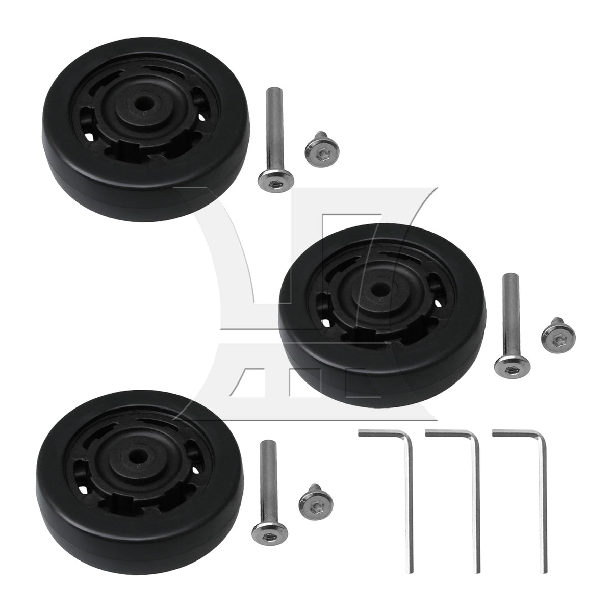 BQLZR Suitcase Luggage Wheel Replacement Swivel 2.95"x1.02" Black w/ Screw