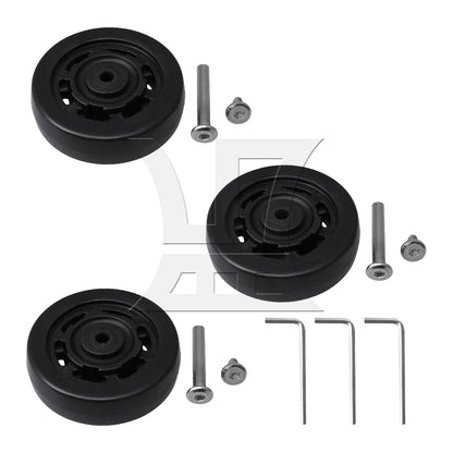 BQLZR Suitcase Luggage Wheel Replacement Swivel 2.95"x1.02" Black w/ Screw