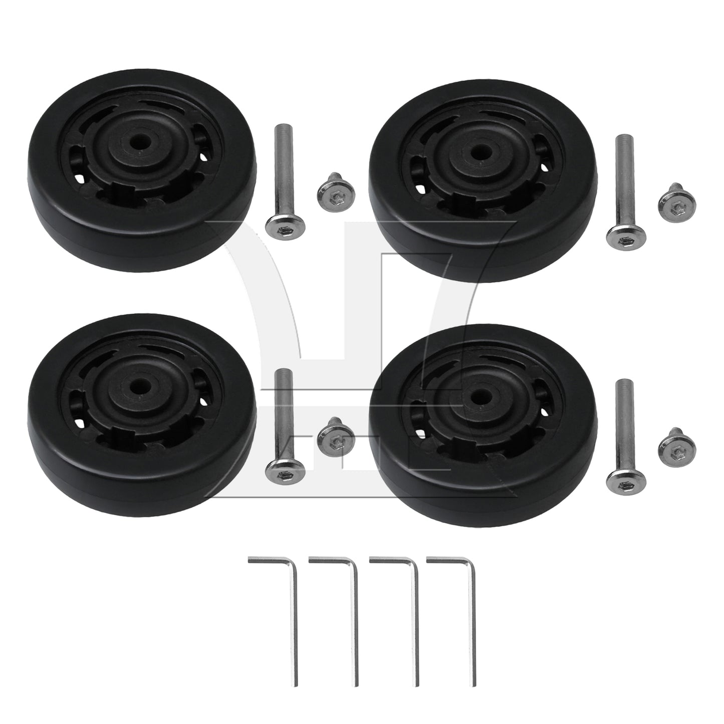 BQLZR 65x23mm Suitcase Wheels Replacement Wheels with Assembly Accessory Kit