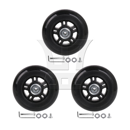 BQLZR 9cm Dia Luggage Suitcase Wheels Outdoor Replacement PU Rubber Wheel with Screw