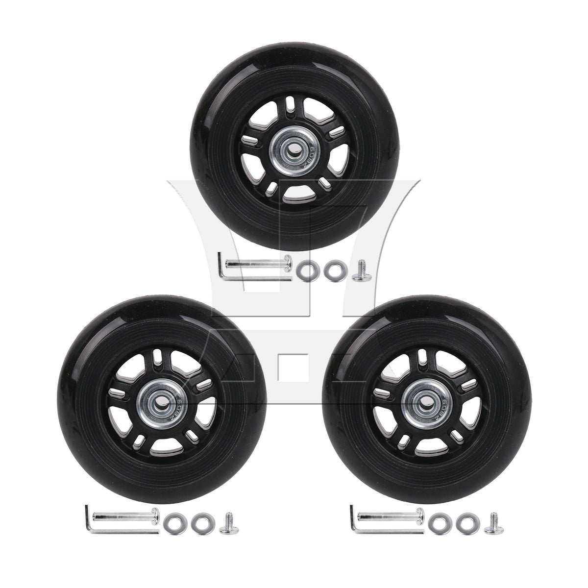 BQLZR Suitcase Luggage Wheel Replacement Swivel 2.95"x1.02" Black w/ Screw