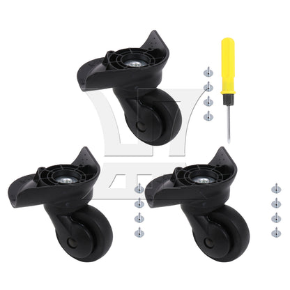 BQLZR Luggage Wheel Replacement Travel Suitcase Caster 3.27 Inches W187 Black Kit