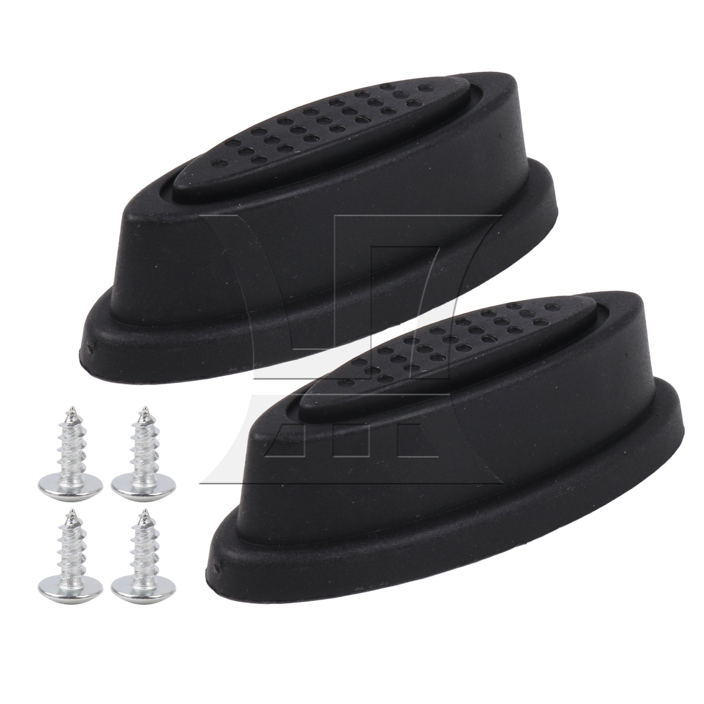 BQLZR Black Luggage Bracket Side Feet Pads Plastic Rubber with 4 Screw