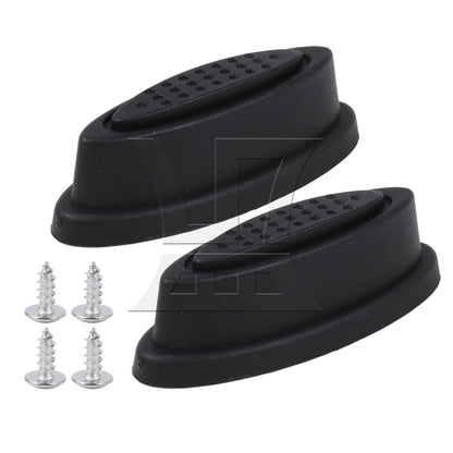 BQLZR Black Luggage Bracket Side Feet Pads Plastic Rubber with 4 Screw