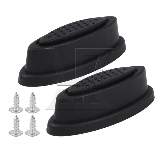 BQLZR Black Luggage Bracket Side Feet Pads Plastic Rubber with 4 Screw