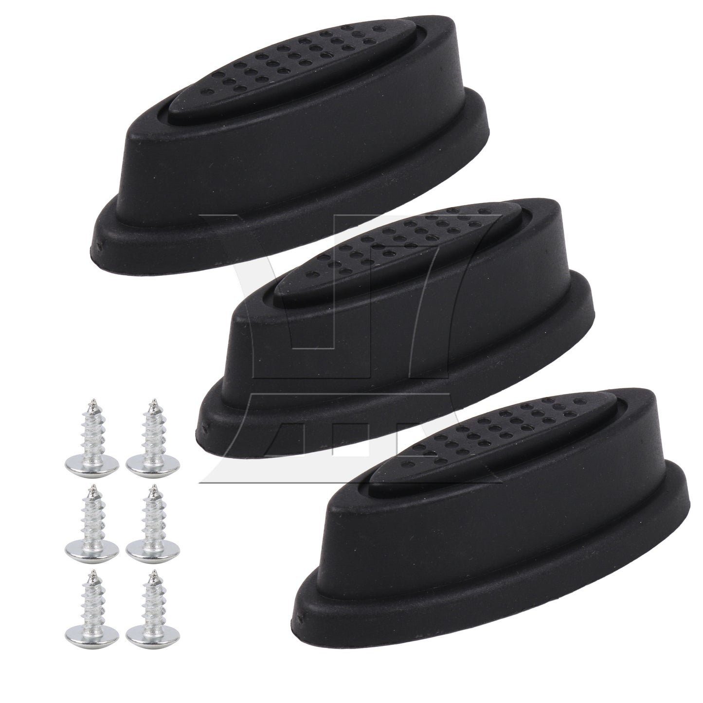 BQLZR Black Luggage Bracket Side Feet Pads Plastic Rubber with 4 Screw