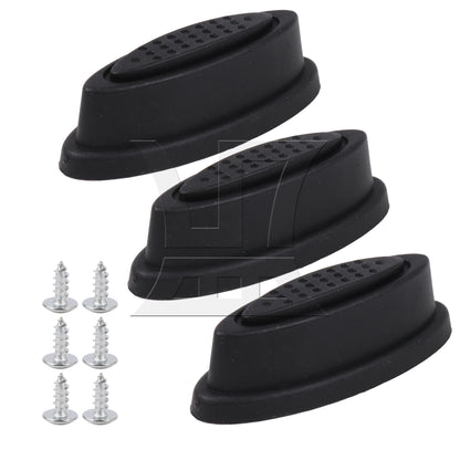 BQLZR Black Luggage Bracket Side Feet Pads Plastic Rubber with 4 Screw