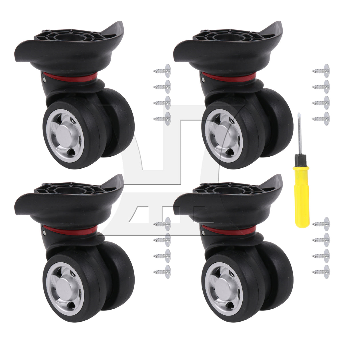 BQLZR Black 10.8x9.9x4.7cm Left & Right Luggage Suitcase Wheels DIY