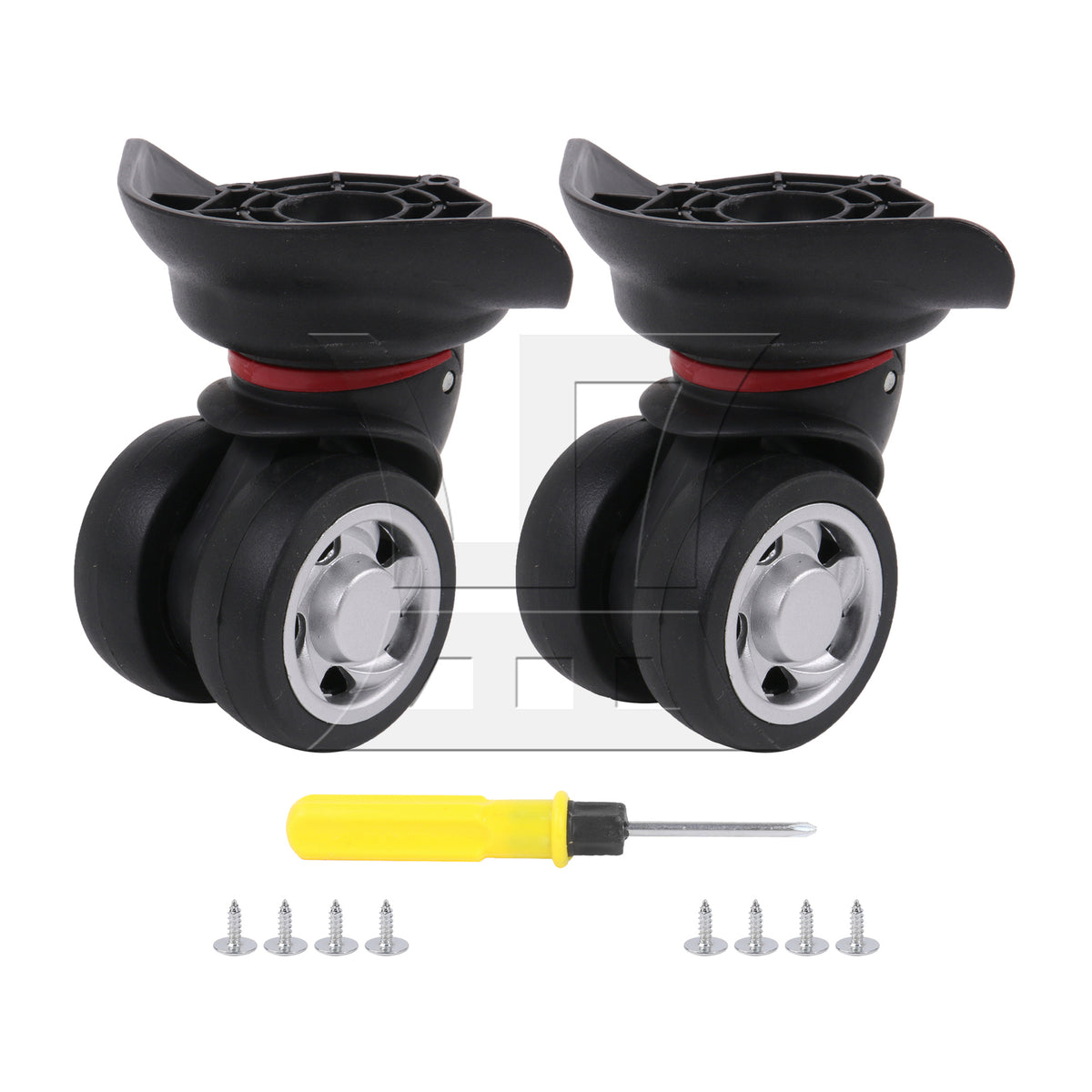 BQLZR Luggage Suitcase Casters Mute Bearing Repair 3.58" W055 Black Left Set