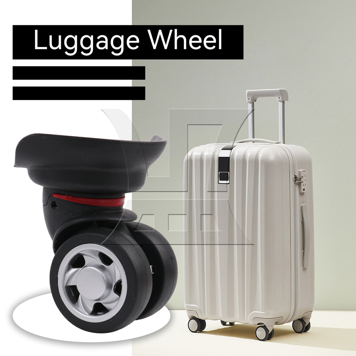 BQLZR Luggage Suitcase Casters Mute Bearing Repair 3.58" W055 Black Left Set