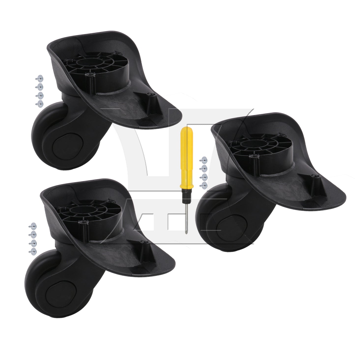 BQLZR Left Luggage Mute Wheels Black W041-L with Dual-purpose Screwdrivers