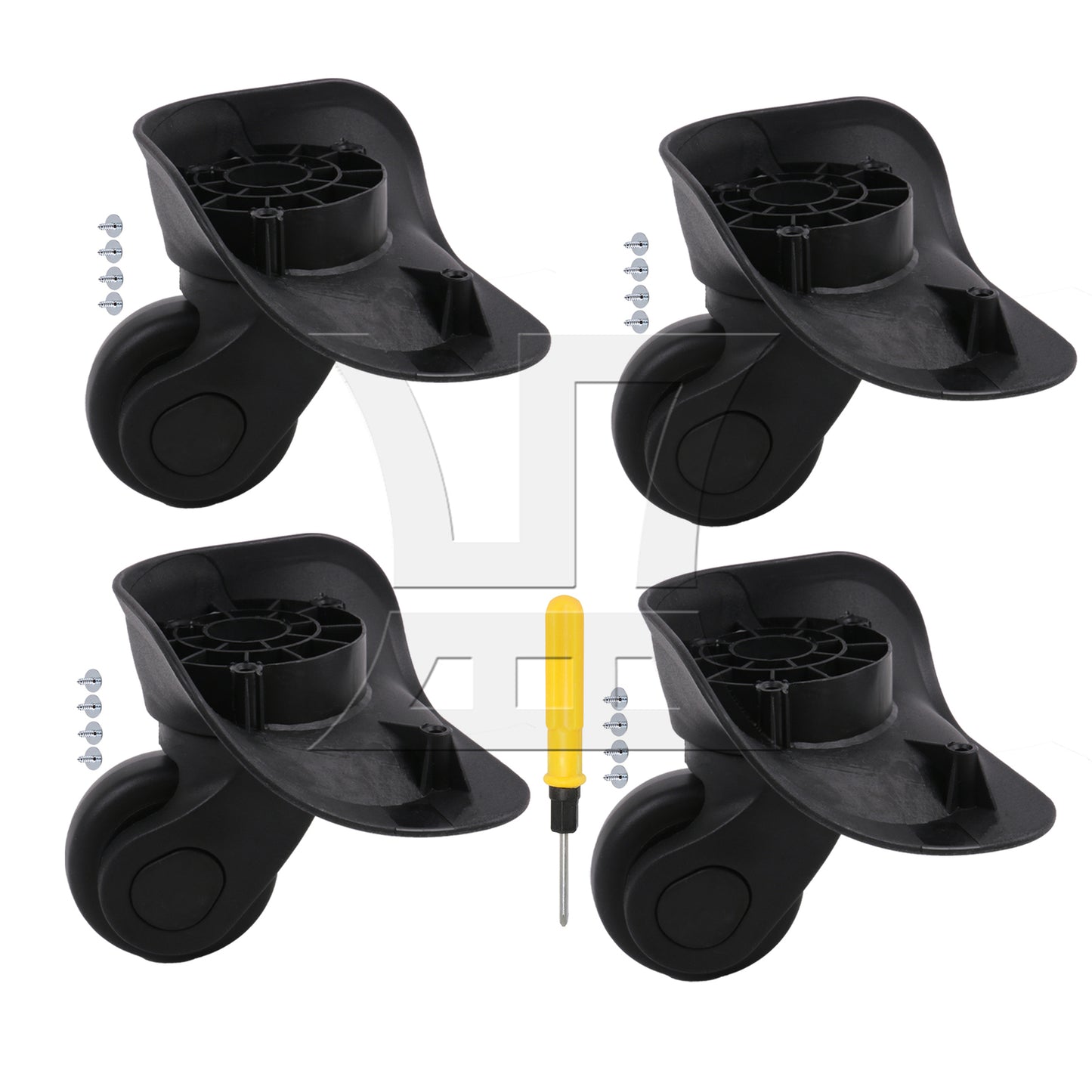 BQLZR Left Luggage Mute Wheels Black W041-L with Dual-purpose Screwdrivers