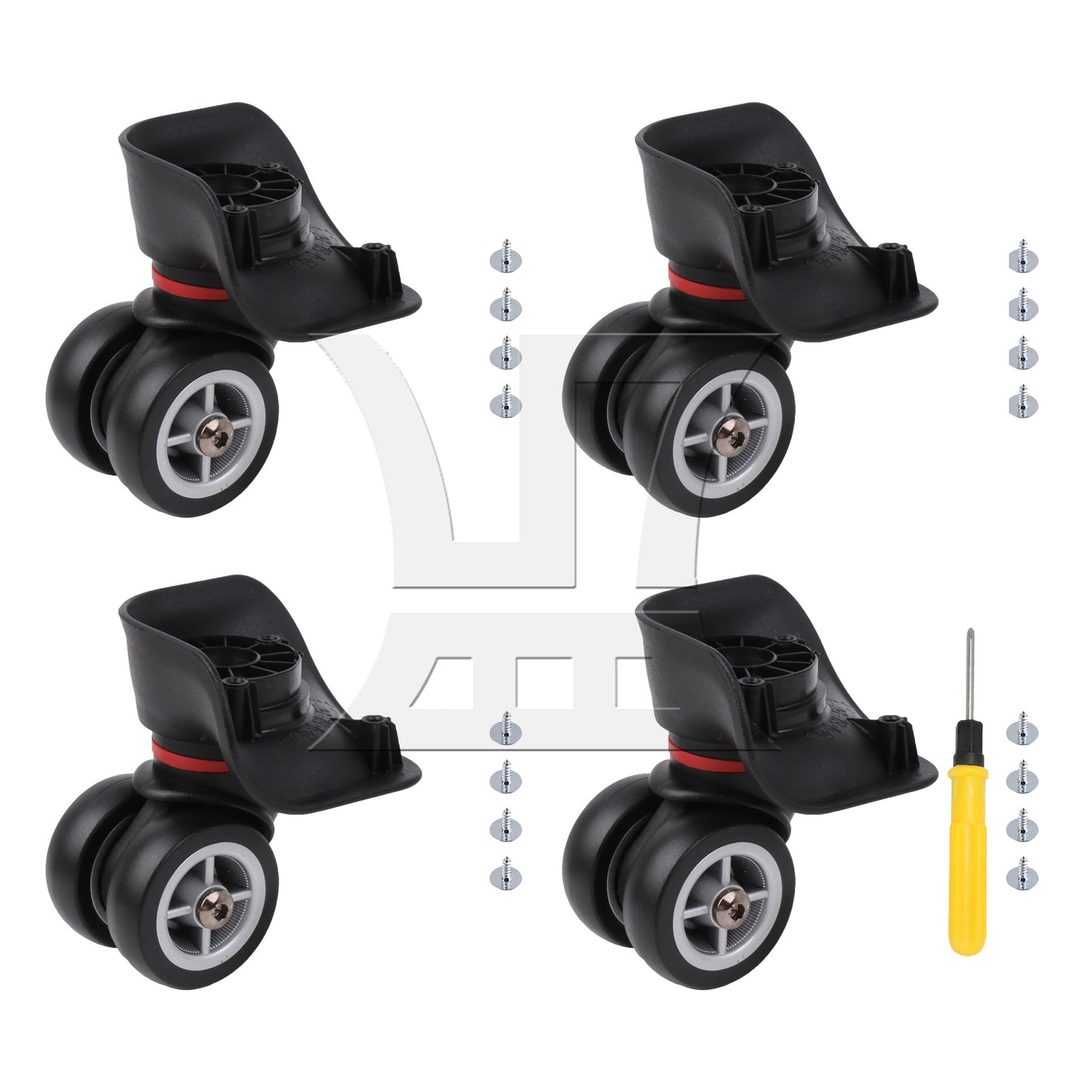 BQLZR W042S Swivel Caster Wheels Right Plastic & Metal with Screwdriver for Luggage