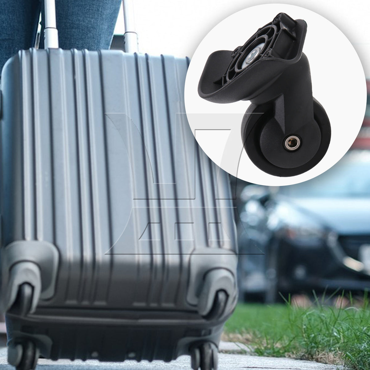 BQLZR 3 Pieces Left Luggage Swivel Caster Wheels Plastic W293 with Screwdrivers