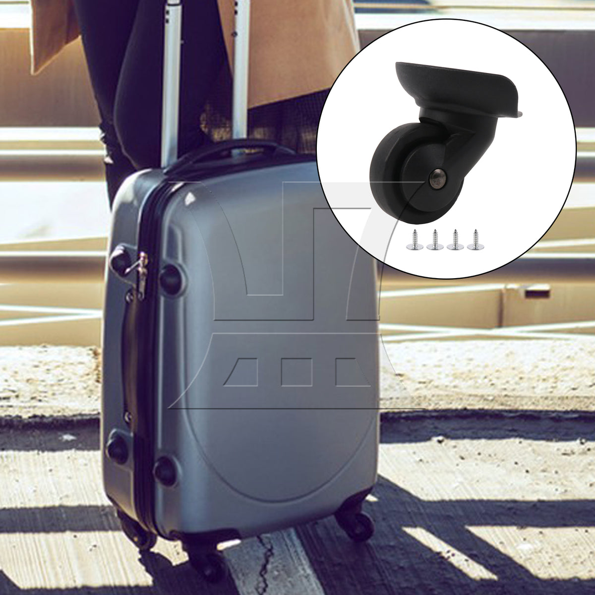BQLZR 3 Pieces Left Luggage Swivel Caster Wheels Plastic W293 with Screwdrivers