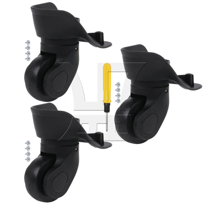 BQLZR Right W041-2S Luggage Wheels 3.62" Overall Height w/ Dual-purpose Screwdriver