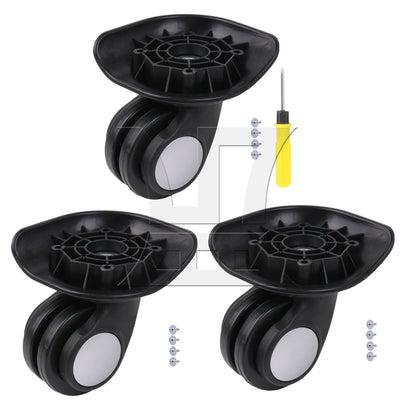 BQLZR 1 Left & 1 Right 95x92x50cm Black DIY Caster Wheel with 4 Holes