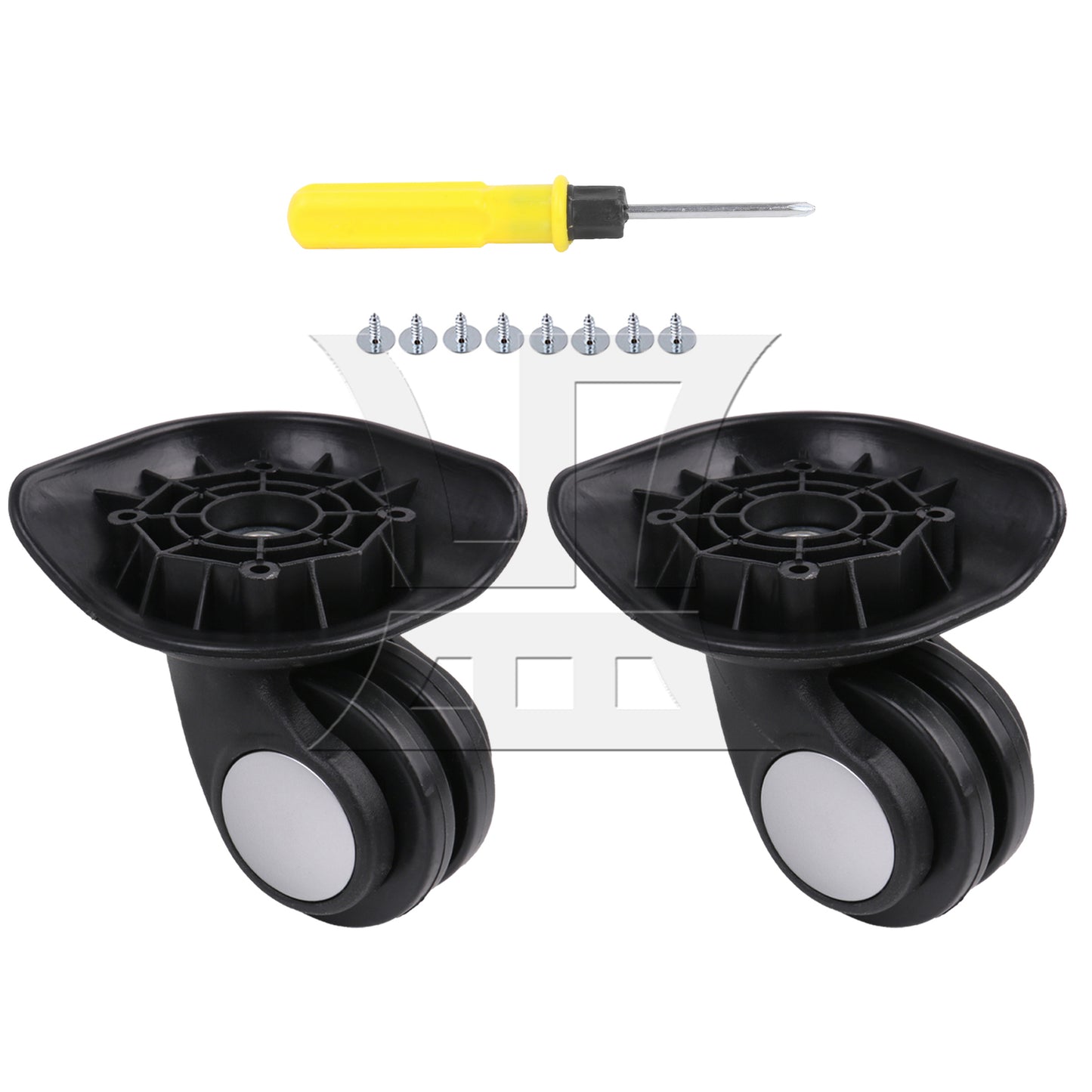 BQLZR 1 Left & 1 Right 95x92x50cm Black DIY Caster Wheel with 4 Holes