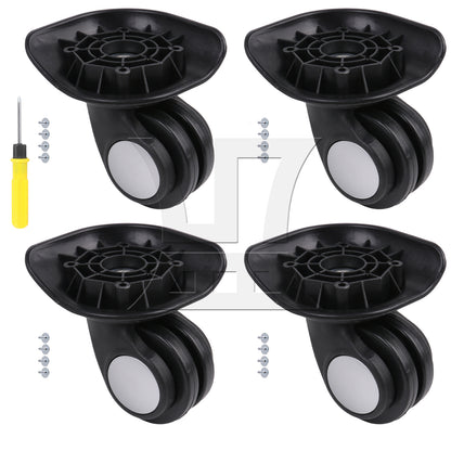 BQLZR 1 Left & 1 Right 95x92x50cm Black DIY Caster Wheel with 4 Holes