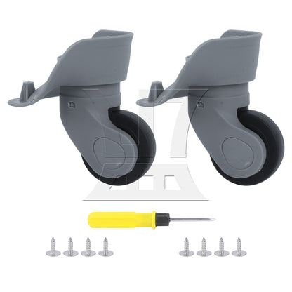 BQLZR 2Pieces Grey Plastic DIY Luggage Swivel Wheel 9.1cmx9.7x4.9cm BQLZR