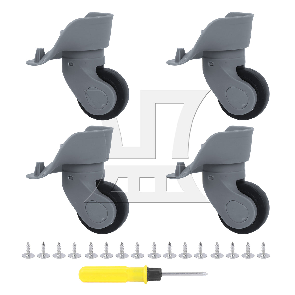 BQLZR 2Pieces Grey Plastic DIY Luggage Swivel Wheel 9.1cmx9.7x4.9cm BQLZR