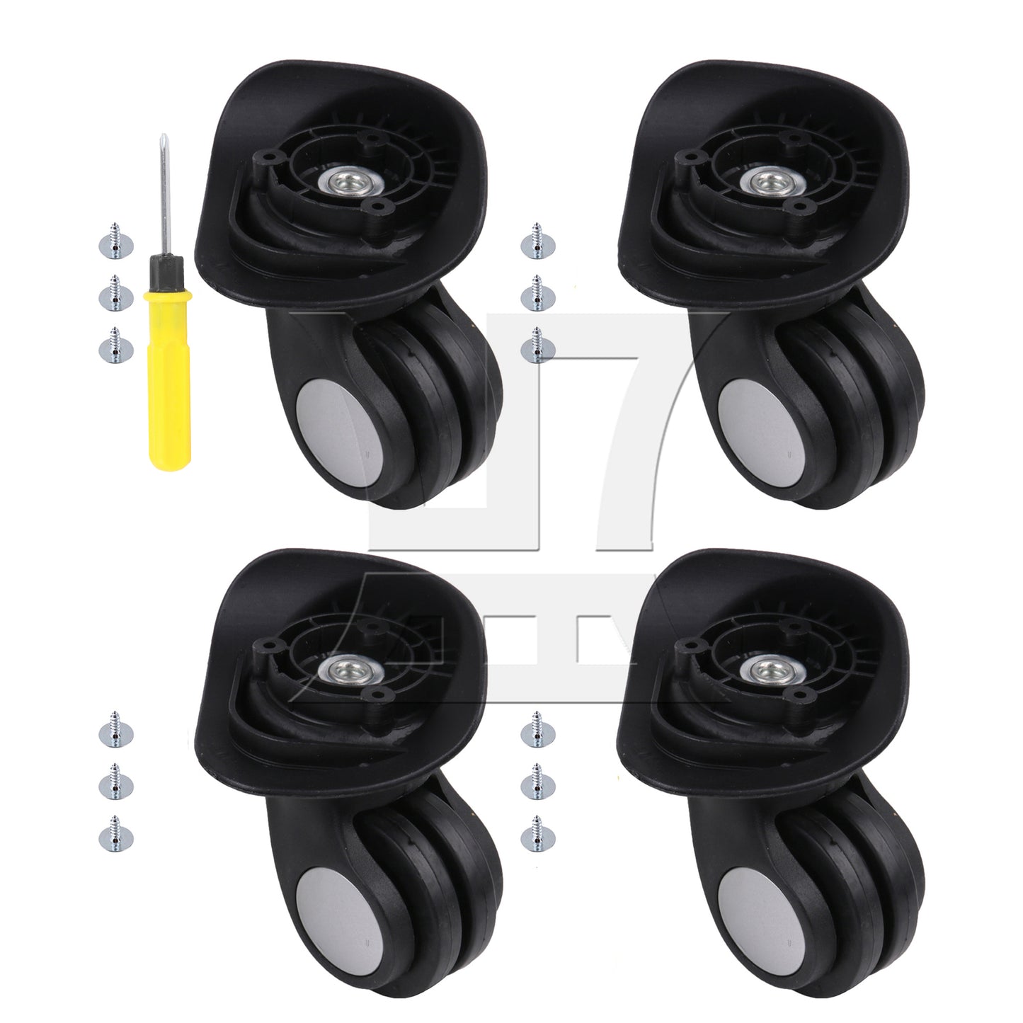 BQLZR Luggage Spinner Wheel 3.43 Inches W024 Black Left for Suitcases Repair Part