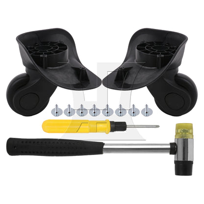 BQLZR Left Luggage Mute Wheels Black W041-L with Dual-purpose Screwdrivers