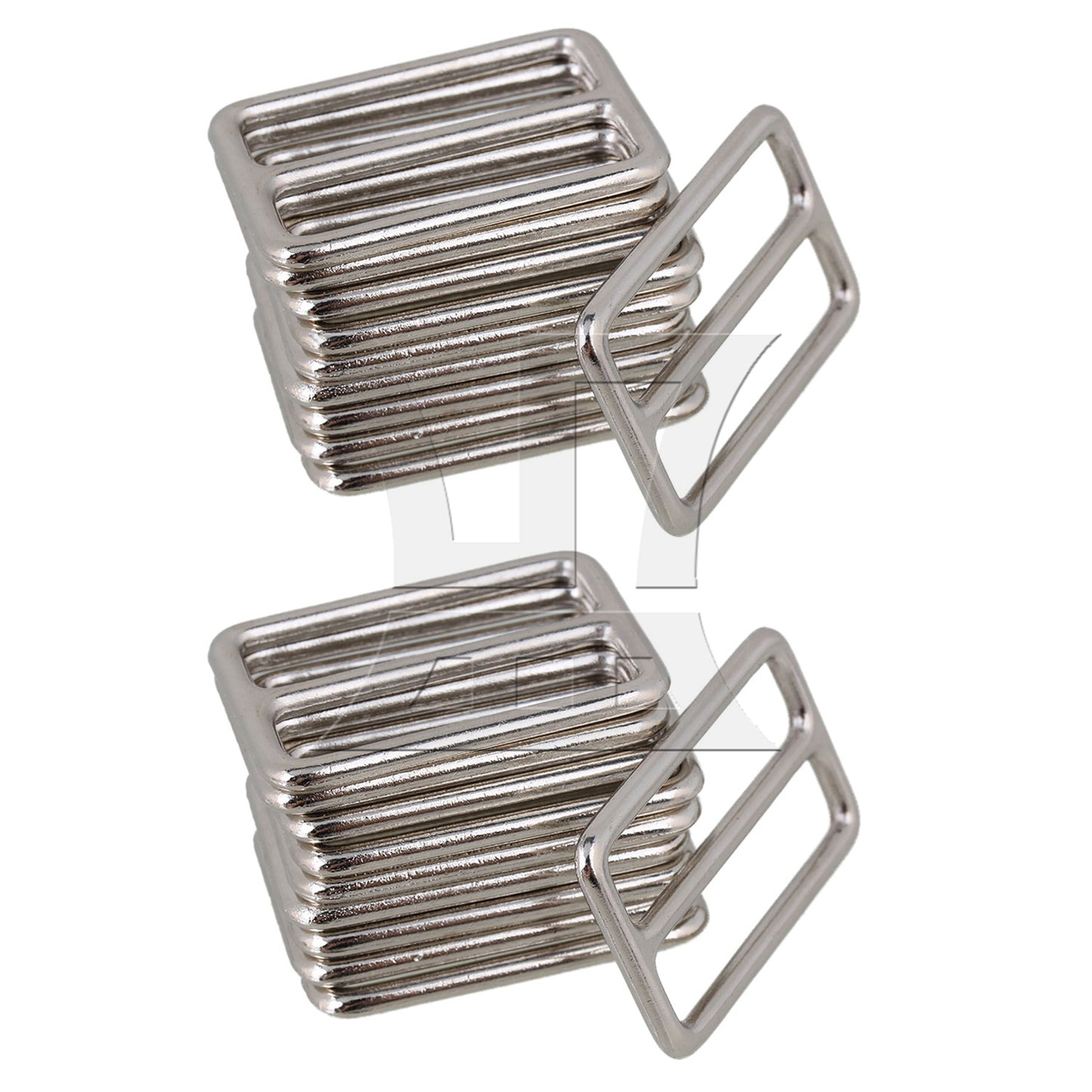 BQLZR Silver Zinc Alloy Nickel Plated WeldedTri-glides Buckles for Handbag