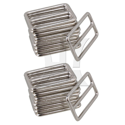 BQLZR Silver Zinc Alloy Nickel Plated WeldedTri-glides Buckles for Handbag