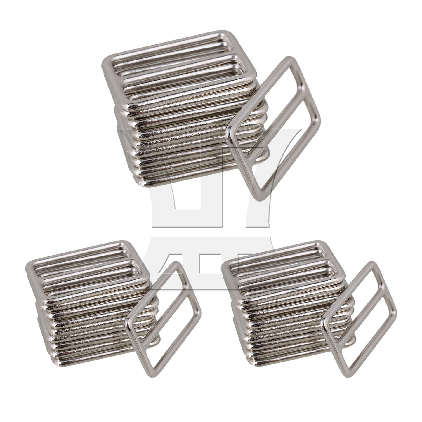 BQLZR Silver Zinc Alloy Nickel Plated WeldedTri-glides Buckles for Handbag