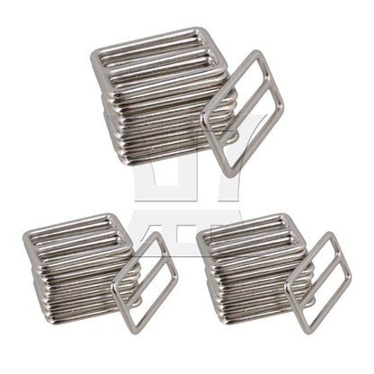 BQLZR Silver Zinc Alloy Nickel Plated WeldedTri-glides Buckles for Handbag