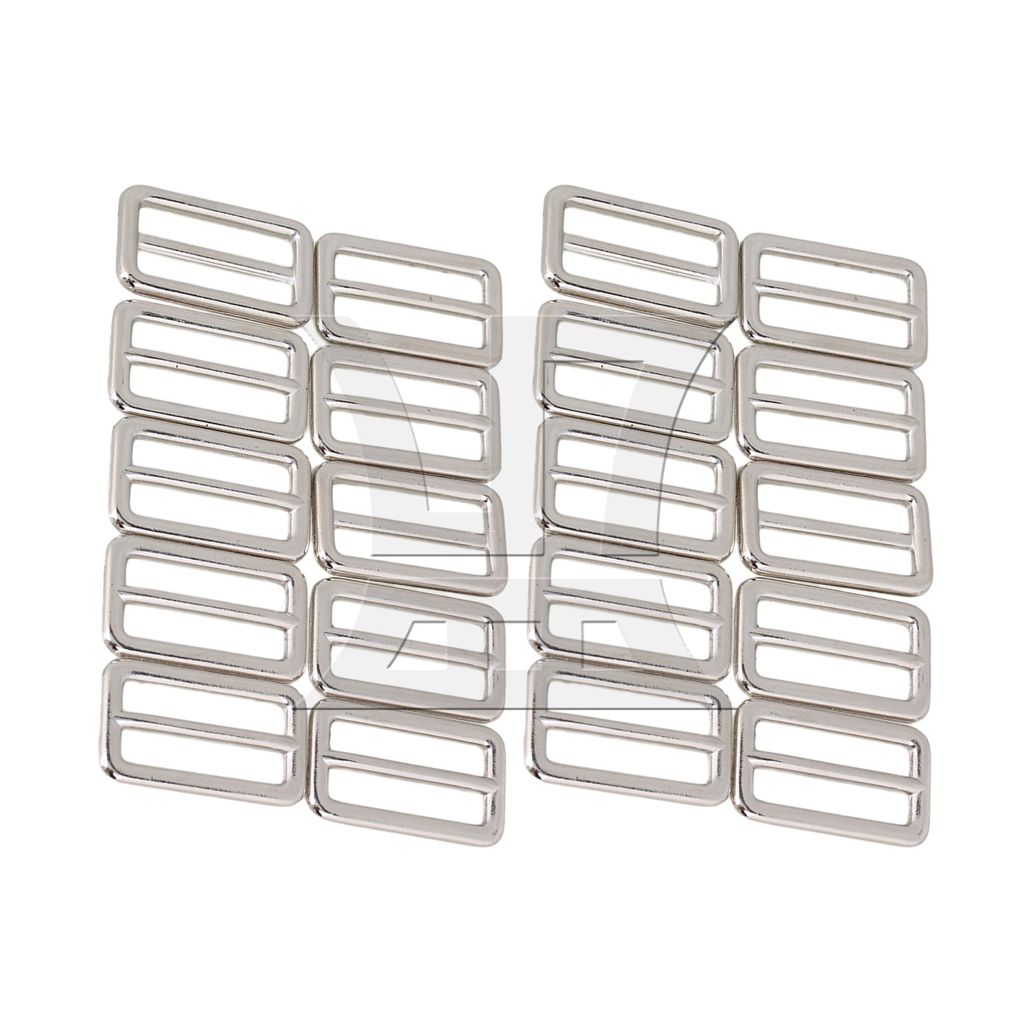 BQLZR Silver Zinc Alloy Welded Tri-glides Sliders Buckle for Handbag 3.1cm