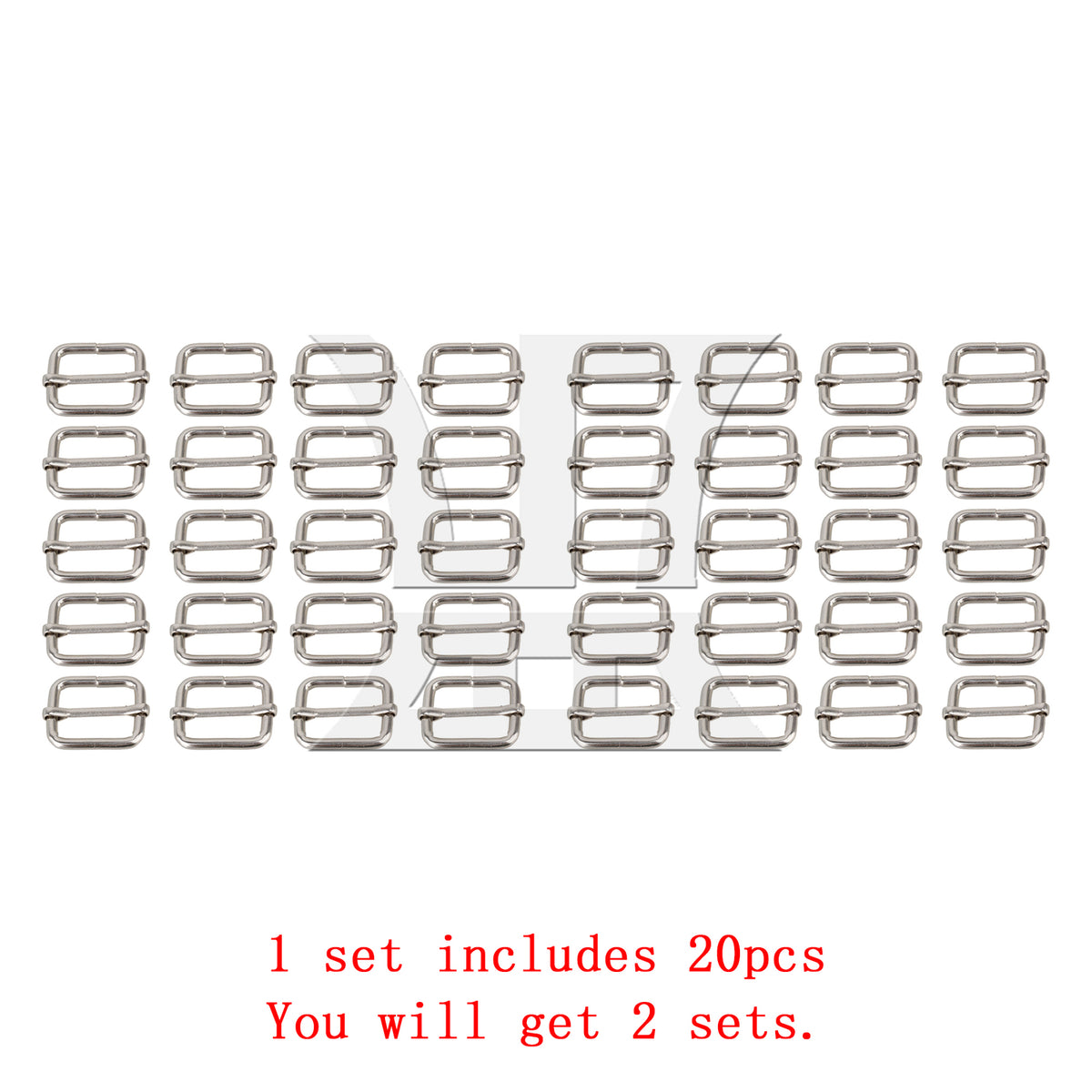 BQLZR  Metal Slides Tri-glides Wire-formed Roller Pin Buckles 25mm Strap Adjuster