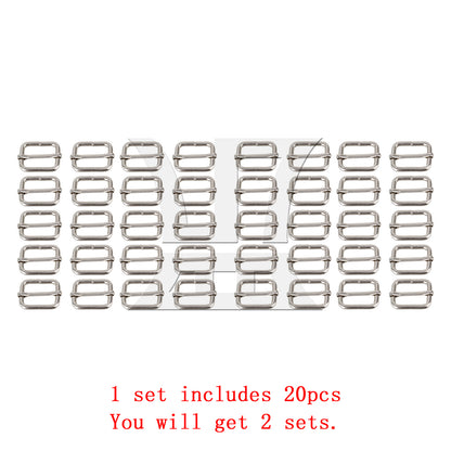 BQLZR  Metal Slides Tri-glides Wire-formed Roller Pin Buckles 25mm Strap Adjuster